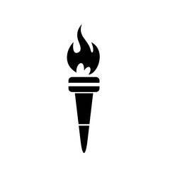 Burning torch with fire icon isolated on white background