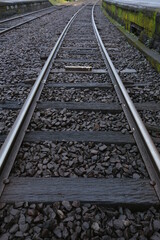 日本の長崎県諫早市にある廃線間近の田舎にあるローカル線の線路