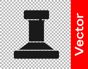 Black Stamp icon isolated on transparent background. Vector.