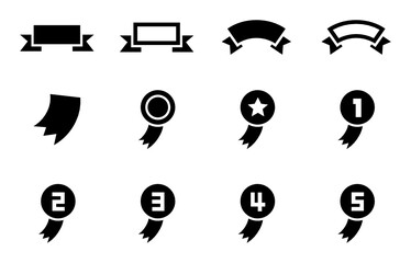 メダルやリボンのアイコンセット