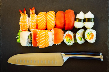 lunch with sushi dish