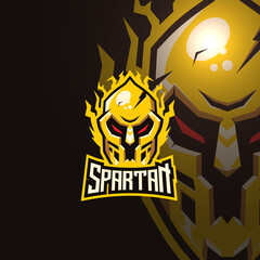 Spartan gold esport gaming logo template