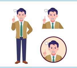 Young man in green tie