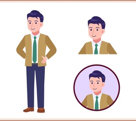 Young man in a green tie