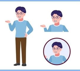 Obraz premium A smart young man with round glasses