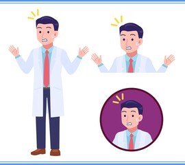 Tall male doctor in a lab coat