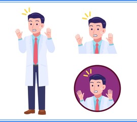 Tall male doctor in a lab coat