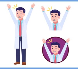 Tall male doctor in a lab coat