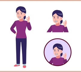 Young woman dressed in purple