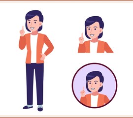 Young woman dressed in orange