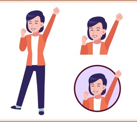 Young woman dressed in orange