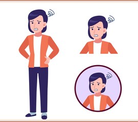 Young woman dressed in orange