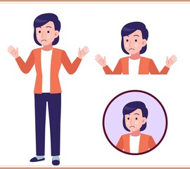 Young woman dressed in orange