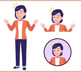 Young woman dressed in orange