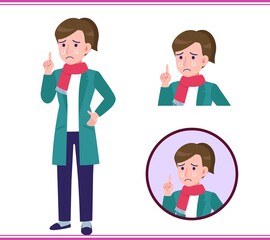 Young woman in a green coat