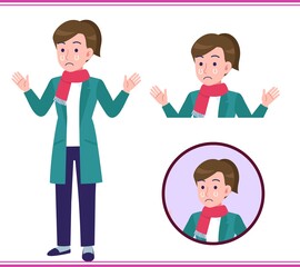 Young woman in a green coat