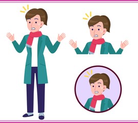 Young woman in a green coat