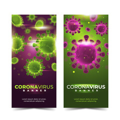 Realistic Coronavirus Banner Collection