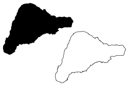 Rapa Nui island map vector illustration, scribble sketch Easter Island 