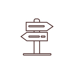 direction sign outline line icon vector illustration