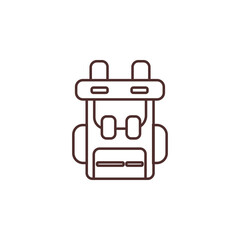 backpacker bag outline line icon vector illustration