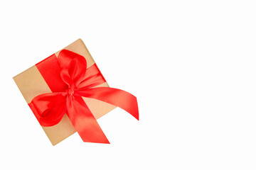 gift box with red ribbon isolate