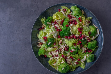 Broccoli salad with pomegranate 