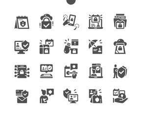International Data Protection Day 28 January. Data Privacy Day. Calendar. Twenty eighth of January. Information protected. Hugs of lovers. Vector Solid Icons. Simple Pictogram