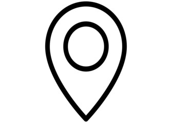 Location icon. Map pin icon with line style

