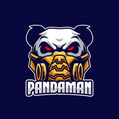 Pandaman E-sports Logo Template