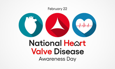 Vector illustration on the theme of Heart Valve disease awareness day observed each year on February 22nd.