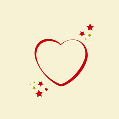 Illustration of the red heart, background image for Valentine's Day holiday
