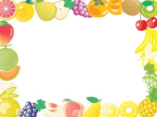 いろんな種類のフルーツのフレーム