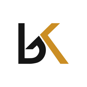 Creative abstract letter kb logo design. Linked letter bk logo design.