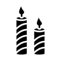 Pair of Candle Concept, New Year Twin Wax Light Vector Icon Design, Happy New Year 2021 Symbol on white background, HNY Wishes Sign,