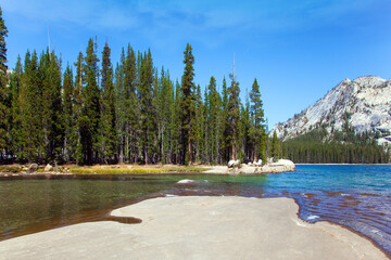 Shallow lake with clear water