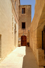 Fototapeta na wymiar Medieval crusaders' fort Victoria (Rabat) in the capital of Gozo island, Malta