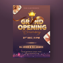 Grand Opening Ceremony Flyer Design With Event Details.