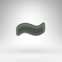 Tilda symbol on white background. Anodized green 3D sign with matte texture.