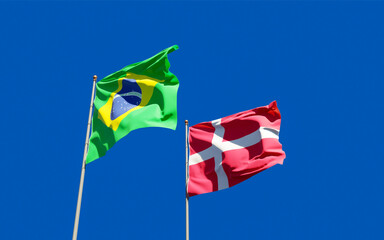 Flags of Brazil and Denmark.