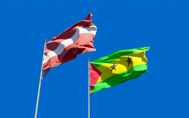 Flags of Sao Tome and Principe and Latvia.