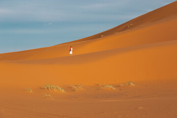 Fototapeta na wymiar beduino nel deserto