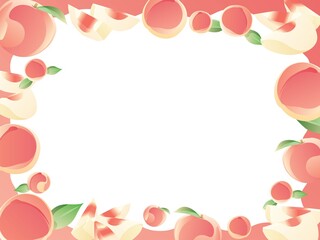 桃のフレームイラスト