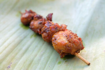 Grilled Chicken on banana leaf