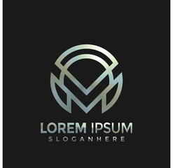 Letter M Metal Modern Logo Designs Vector Illustration Template