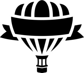 Vector illustration of the hot air balloon with empty banner