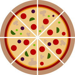 Vector illustration of the pizza