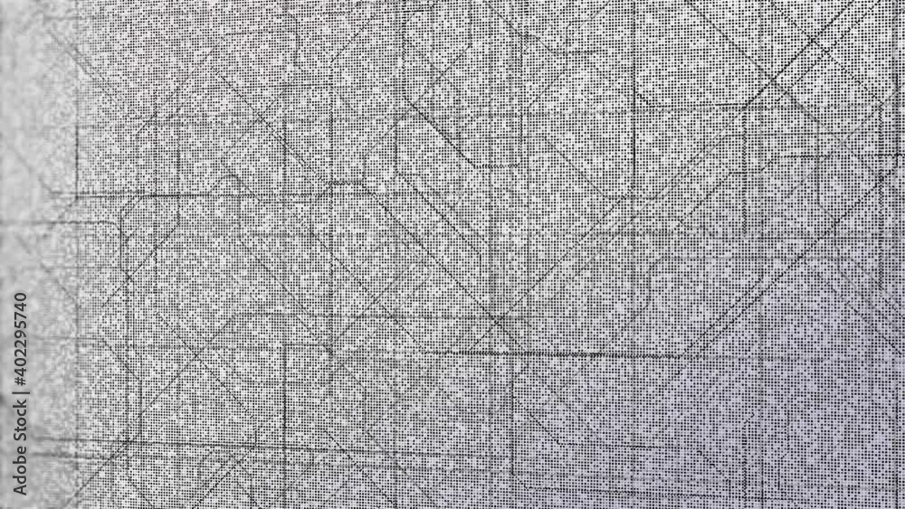 Poster digital interface with white lines and dots, seamless loop. animation. beautiful white background wi