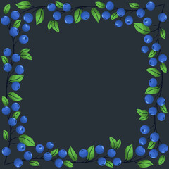 Vector background with blueberries; for greeting cards, invitations, posters, banners.