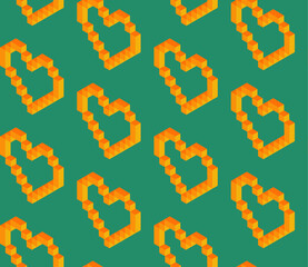 Seamless geometric pattern with the image of hearts, love, Valentine's day. Vector design for web banner, business presentation, brand package, fabric, print, wallpaper, postcard.